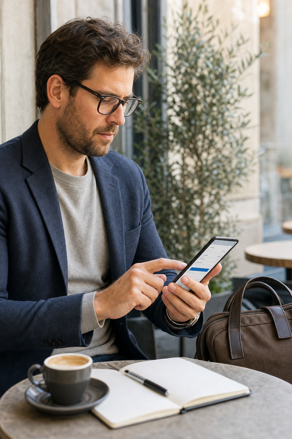 ZZP'er registreert uren op smartphone direct na een werkafspraak — snelle tijdinvoer onderweg